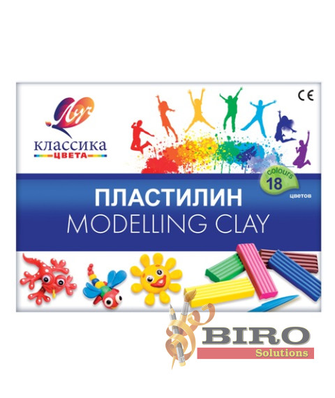 Pastă de modelat Klassika, 18 culori x 20 gr. + cutit